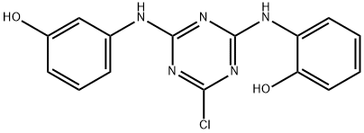 2-Chloro-4-(2-hydroxyphenyl)-6-(3-hydroxyphenyl)-1,3,5-triazene 结构式