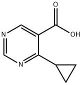 4-环丙基嘧啶-5-羧酸 结构式