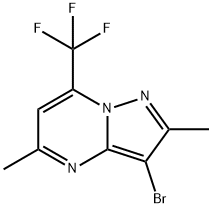 3-Bromo-2,5-dimethyl-7-(trifluoromethyl)pyrazolo[1,5-a]pyrimidine 结构式