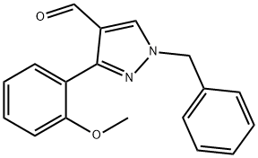 1-苄基-3-(2-甲氧基苯基)-1H-吡唑-4-甲醛 结构式