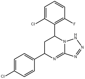Tetrazolo[1,5-a]pyrimidine, 7-(2-chloro-6-fluorophenyl)-5-(4-chlorophenyl)-1,5,6,7-tetrahydro- 结构式