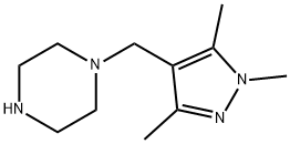 1-[(1,3,5-三甲基-1H-吡唑-4-基)甲基]哌嗪 结构式