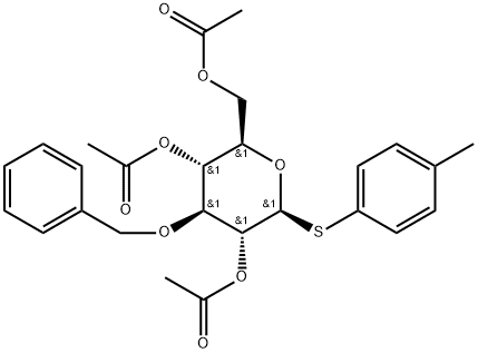 4-Methylphenyl 2,4,6-tri-O-acetyl-3-O-benzyl-1-thio-β-D-glucopyranoside 结构式