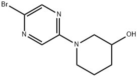 2-Bromo-5-(piperidin-3-ol)pyrazine 结构式