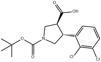 (Tert-Butoxy)Carbonyl (±)-trans-4-(2,3-dichloro-phenyl)-pyrrolidine-3-carboxylic acid 结构式