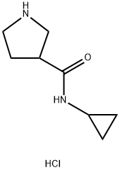 N-Cyclopropyl-3-pyrrolidinecarboxamide HCl 结构式