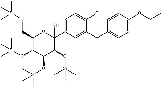 (3R,4S,5R,6R)-2-(4-氯-3-(4-乙氧基苄基)苯基)-3,4,5-三((三甲基甲硅 结构式