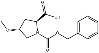 (2S,4R)-1-((benzyloxy)carbonyl)-4-methoxypyrrolidine-2-carboxylic acid 结构式