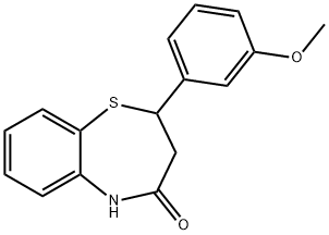 1,5-Benzothiazepin-4(5H)-one, 2,3-dihydro-2-(3-methoxyphenyl)- 结构式