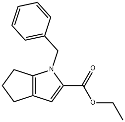 Cyclopenta[b]pyrrole-2-carboxylic acid, 1,4,5,6-tetrahydro-1-(phenylmethyl)-, ethyl ester 结构式