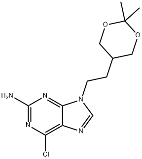 9H-Purin-2-amine, 6-chloro-9-[2-(2,2-dimethyl-1,3-dioxan-5-yl)ethyl]- 结构式