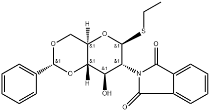 ETHYL 4,6-O-BENZYLIDENE-2-DEOXY-2-PHTHALIMIDO-1-THIO-Β-D-GLUCOPYRANOSIDE乙基 4,6-O-亚苄基-2-脱氧-2-邻苯二甲酰亚氨基-1-硫代-Β-D-吡喃葡萄糖苷 结构式
