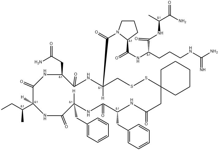 (d(CH)1,D-Phe2,Ile,Ala-NH)-Vasopressin 结构式