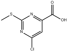 6-氯-2-(甲硫基)嘧啶-4-甲酸 结构式