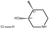 (3R,4R)-4-甲基哌啶-3-羟基 盐酸盐 结构式