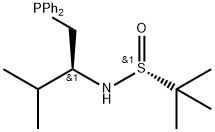 [S(R)]-N-[(1S)-1-[(Diphenylphosphino)methyl]-2-methylpropyl]-2-methyl-2-Propanesulfinamide 结构式