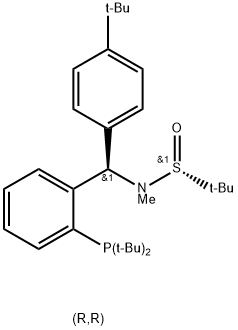 [S(R)]-N-[(R)-(4-叔丁基)[2-(二叔丁基膦)苯基]甲基]-N-甲基-2-叔丁基亚磺酰胺 结构式