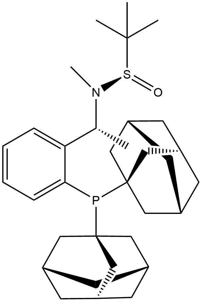 [S(R)]-N-[(R)-[2-(二金刚烷基膦)苯基]乙基]-N-甲基-2-叔丁基亚磺酰胺 结构式