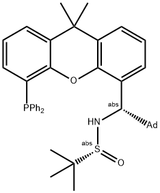[S(R)]-N-((1S)-(Adamantan-1-yl)(5-(diphenylphosphanyl)-9,9-dimethyl-9H-
xanthen-4-yl)methyl)-2-methyl-2-propanesulfinamide 结构式