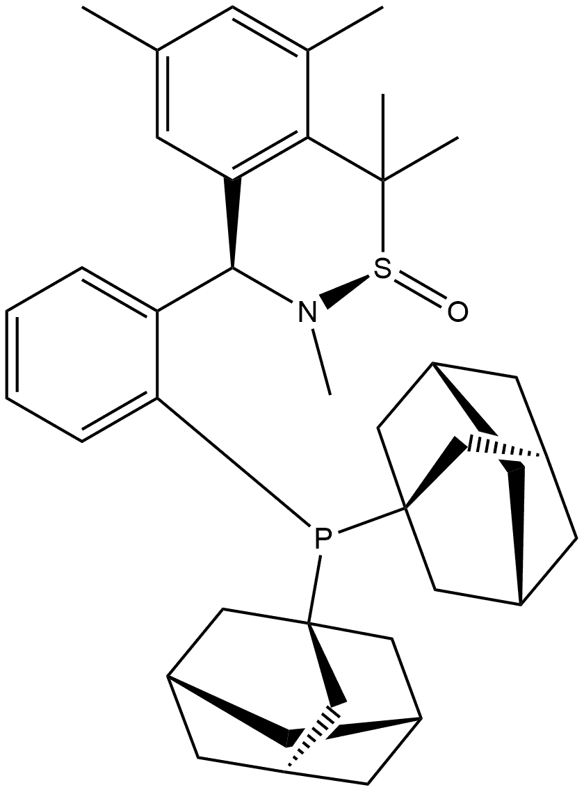 [S(R)]-N-[(R)-(3,5-二甲基苯基)[2-(二金刚烷基膦)苯基]甲基]-N-甲基-2-叔丁基亚磺酰胺 结构式