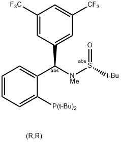 [S(R)]-N-[(R)-(3,5-二(三氟甲基)苯基)[2-(二叔丁基膦)苯基]甲基]-N-甲基-2-叔丁基亚磺酰胺 结构式