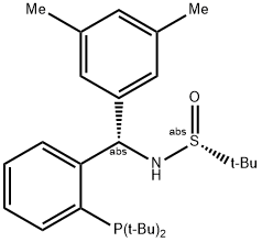 [S(R)]-N-[(S)-(3,5-二甲基苯基)[2-(二叔丁基膦)苯基]甲基]-2-叔丁基亚磺酰胺 结构式