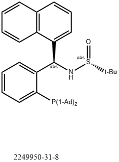 [S(R)]-N-[(R)-[2-(二金刚烷基膦)苯基]-1-萘基甲基]-2-叔丁基亚磺酰胺 结构式