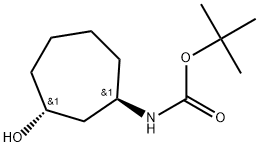 trans-(3-Hydroxy-cycloheptyl)-carbamic acid tert-butyl ester 结构式