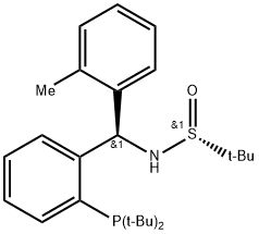 [S(R)]-N-[(R)-[2-(二叔丁基膦)(2-甲苯)]甲基]-2-叔丁基亚磺酰胺 结构式