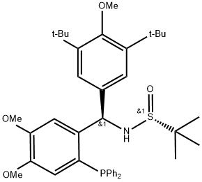 [S(R)]-N-[(R)-(3,5-Di-tert-butyl-4-methoxyphenyl)[2-(diphenylphosphino)-4,5-dimethoxyphenyl]-2-methyl-2-propanesulfinamide 结构式