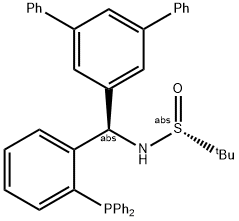 [S(R)]-N-[(R)-(3,5-二苯基苯基)[2-(二苯基膦)苯基]甲基]-2-叔丁基亚磺酰胺 结构式