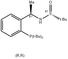 [S(R)]-N-[(R)-1-[2-(二叔丁基膦)苯基]乙基]-2-叔丁基亚磺酰胺 结构式