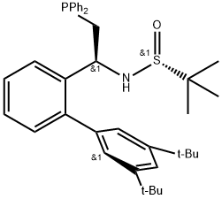 [S(R)]-N-[(1S)-1-[3',5'-Bis(1,1-dimethylethyl)[1,1'-biphenyl]-2-yl]-2-(diphenylphosphino)ethyl]-2-methyl-2-propanesulfinamide 结构式