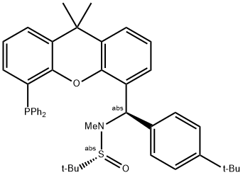 [S(R)]-N-[(R)-(4-叔丁基苯基)[5-(二苯基膦)-9,9-二甲基-9H-氧杂蒽]甲基]-N-甲基-2-叔丁基亚磺酰胺 结构式