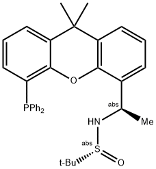 [S(R)]-N-[(R)-1-[5-(二苯基膦)-9,9-二甲基-9H-氧杂蒽]乙基]-2-叔丁基亚磺酰胺 结构式