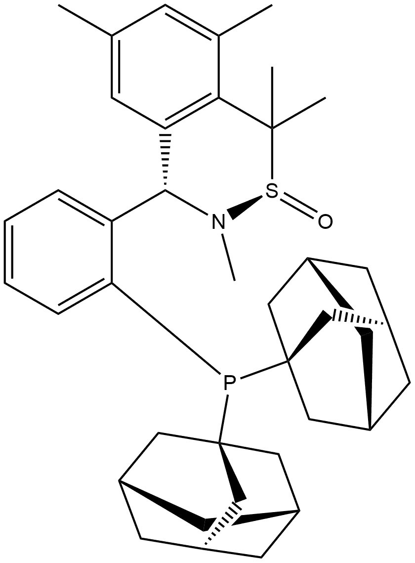 [S(R)]-N-[(S)-(3,5-二甲基苯基)[2-(二金刚烷基膦)苯基]甲基]-N-甲基-2-叔丁基亚磺酰胺 结构式