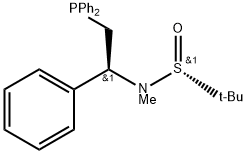 S(R)]-N-[(1S)-2-(二苯基膦)-1-苯基乙基]-N-甲基-2-叔丁基亚磺酰胺 结构式