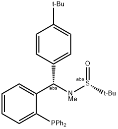 S(R)]-N-[(S)-(4-叔丁基苯基)[2-(二苯基膦)苯基]甲基]-N-甲基-2-叔丁基亚磺酰胺 结构式