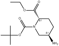 trans-1-Boc-5-amino-piperidine-2-carboxylic acid ethyl ester 结构式