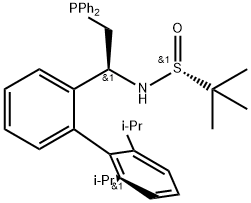 2-Propanesulfinamide, N-[(1S)-1-[2',6'-bis(1-methylethyl)[1,1'-biphenyl]-2-yl]-2-(diphenylphosphino)ethyl]-2-methyl-, [S(R)]- 结构式