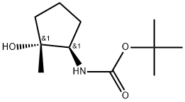 (1R, 2R)-(2-Hydroxy-2-methyl-cyclopentyl)-carbamic acid tert-butyl ester 结构式