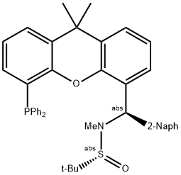 [S(R)]-N-[(R)-(2-萘基)[5-(二苯基膦)-9,9-二甲基-9H-氧杂蒽]甲基]-N-甲基-2-叔丁基亚磺酰胺 结构式