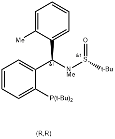 [S(R)]-N-[(R)-[2-(二叔丁基膦)(2-甲苯)]甲基]-N-甲基-2-叔丁基亚磺酰胺 结构式