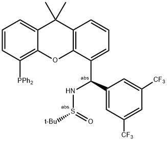 [S(R)]-N-[(R)-[3,5-二(三氟甲基)苯基][5-(二苯基膦)-9,9-二甲基-9H-氧杂蒽]甲基]-2-叔丁基亚磺酰胺 结构式