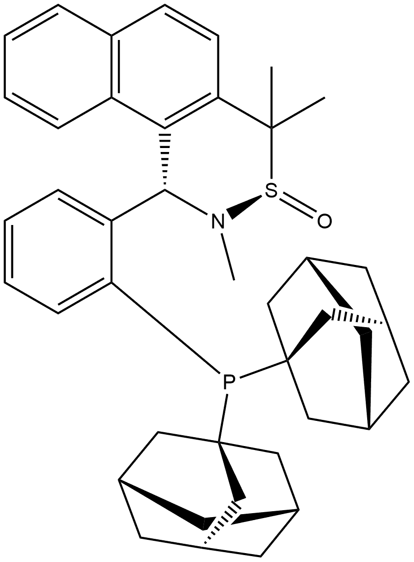 [S(R)]-N-[(S)-[2-(二金刚烷基膦)苯基]-1-萘基甲基]-N-甲基-2-叔丁基亚磺酰胺 结构式
