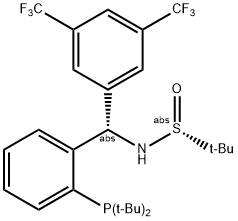 [S(R)]-N-[(S)-(3,5-二(三氟甲基)苯基)[2-(二叔丁基膦)苯基]甲基]-2-叔丁基亚磺酰胺 结构式