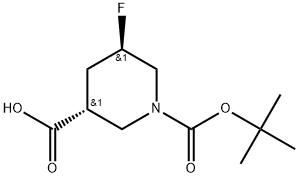 (3R,5R)-1-(叔-丁氧羰基)-5-氟哌啶-3-羧酸 结构式