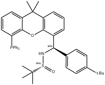 [S(R)]-N-[(R)-[4-(1,1-Dimethylethyl)phenyl][5-(diphenylphosphino)-9,9-dimethyl-9H-xanthen-4-yl]methyl]-2-methyl-2-propanesulfinamide 结构式