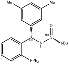 S(R)]-N-[(S)-(3,5-二甲基苯基)[2-(二苯基膦)苯基]甲基]-2-叔丁基亚磺酰胺 结构式