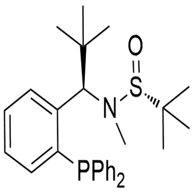 [S(R)]-N-[(1R)-1-[2-(Diphenylphosphino)phenyl]-2,2-dimethylpropyl]-N,2-dimethyl-2-propanesulfinamide 结构式